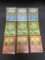 9 Card Lot of Vintage Pokemon Base Set STARTER Trading Cards - CHARMANDER SQUIRTLE BULBASAUR