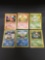 6 Card Lot of Vintage Pokemon Base Set STARTERS and Evolutions - CHARMANDER SQUIRTLE BULBASAUR