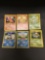 6 Card Lot of Vintage Pokemon Base Set STARTERS and Evolutions - CHARMANDER SQUIRTLE BULBASAUR