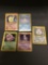 5 Card Lot of Vintage Pokemon Holofoil Rare Trading Cards from a Collection Find!