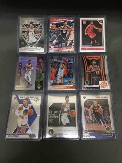 9 Card Lot of Basketball ROOKIE Cards - Mostly Modern Years - Prizms, Future Stars and More!