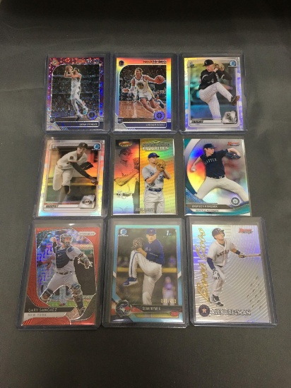 9 Card Lot of REFRACTORS and PRIZMS from Huge Collection with Stars Rookies & More
