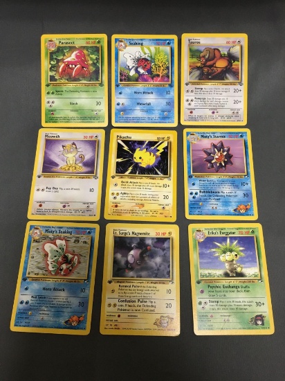 9 Card Lot of Vintage 1st Edition Pokemon Cards from Huge Collector's Hoard