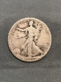 1918 United States Walking Liberty Silver Half Dollar - 90% Silver Coin from Estate