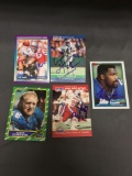 5 Card Lot of Hand Signed SEAHAWKS Vintage Football Trading Cards