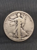 1927-S United States Walking Liberty Silver Half Dollar - 90% Silver Coin from Estate