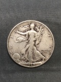 1938 United States Walking Liberty Silver Half Dollar - 90% Silver Coin from Estate