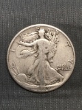 1942 United States Walking Liberty Silver Half Dollar - 90% Silver Coin from Estate
