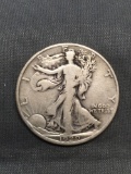 1929-D United States Walking Liberty Silver Half Dollar - 90% Silver Coin from Estate