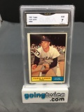 GMA Graded 1961 Topps Baseball #424 TURK LOWN Vintage Trading Card - NM 7