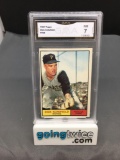 GMA Graded 1961 Topps Baseball #453 DICK SCHOFIELD Vintage Trading Card - NM 7