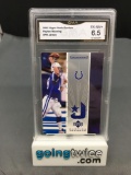 GMA Graded 2002 Upper Deck Ovation Football #PM PEYTON MANNING Jersey Trading Card - EX-NM+ 6.5