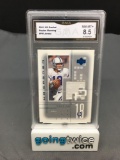 GMA Graded 2001 Upper Deck Graded Football #PM PEYTON MANNING Jersey Trading Card - NM-MT+ 8.5