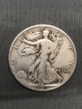 1943-D United States Walking Liberty Silver Half Dollar - 90% Silver Coin from Estate