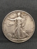 1937 United States Walking Liberty Silver Half Dollar - 90% Silver Coin from Estate