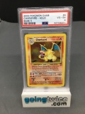 PSA Graded 2000 Pokemon Base 2 Set #4 CHARIZARD Holofoil Rare Trading Card - VG-EX 4