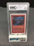 GEM Graded 1993 Magic the Gathering Unlimited LIGHTNING BOLT Trading Card - PRISTINE 10