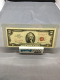 1963 United States Jefferson $2 Red Seal Bill Currency Note - STAR NOTE