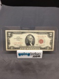 1963 United States Jefferson $2 Red Seal Bill Currency Note - STAR NOTE