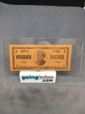 Vintage Wooden Nickel Bill - UNRESEARCHED