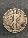 1942-D United States Walking Liberty Silver Half Dollar - 90% Silver Coin from Estate