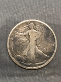 1918-D United States Walking Liberty Silver Half Dollar - 90% Silver Coin from Estate