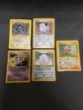 5 Card Lot of Vintage Pokemon Holofoil Rare Trading Cards from a Collection Find!