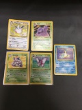5 Card Lot of Vintage Pokemon Holofoil Rare Trading Cards from a Collection Find!