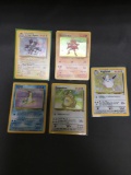 5 Card Lot of Vintage Pokemon Holofoil Rare Trading Cards from a Collection Find!