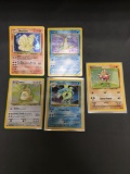 5 Card Lot of Vintage Pokemon Holofoil Rare Trading Cards from a Collection Find!