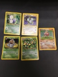 5 Card Lot of Vintage Pokemon Holofoil Rare Trading Cards from a Collection Find!