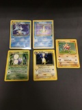5 Card Lot of Vintage Pokemon Holofoil Rare Trading Cards from a Collection Find!