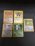 5 Card Lot of Vintage Pokemon Holofoil Rare Trading Cards from a Collection Find!