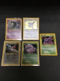 5 Card Lot of Vintage Pokemon Holofoil Rare Trading Cards from a Collection Find!