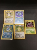 5 Card Lot of Vintage Pokemon Holofoil Rare Trading Cards from a Collection Find!