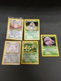 5 Card Lot of Vintage Pokemon Holofoil Rare Trading Cards from a Collection Find!