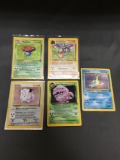 5 Card Lot of Vintage Pokemon Holofoil Rare Trading Cards from a Collection Find!