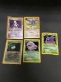 5 Card Lot of Vintage Pokemon Holofoil Rare Trading Cards from a Collection Find!