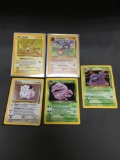 5 Card Lot of Vintage Pokemon Holofoil Rare Trading Cards from a Collection Find!