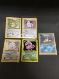 5 Card Lot of Vintage Pokemon Holofoil Rare Trading Cards from a Collection Find!