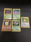 5 Card Lot of Vintage Pokemon Holofoil Rare Trading Cards from a Collection Find!