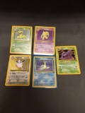 5 Card Lot of Vintage Pokemon Holofoil Rare Trading Cards from a Collection Find!