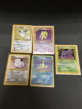 5 Card Lot of Vintage Pokemon Holofoil Rare Trading Cards from a Collection Find!