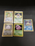 5 Card Lot of Vintage Pokemon Holofoil Rare Trading Cards from a Collection Find!