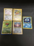 5 Card Lot of Vintage Pokemon Holofoil Rare Trading Cards from a Collection Find!