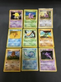 9 Card Lot of Vintage Base Set Shadowless Pokemon Cards from Huge Collector's Hoard