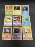 9 Card Lot of Vintage Base Set Shadowless Pokemon Cards from Huge Collector's Hoard
