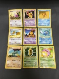 9 Card Lot of Vintage Base Set Shadowless Pokemon Cards from Huge Collector's Hoard