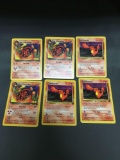 6 Card Lot of Vintage Pokemon Team Rocket #50 CHARMANDER and #32 DARK CHARMELEON Trading Cards