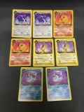 8 Card Lot of Vintage Pokemon Team Rocket Dark Pokemon - JOLTEON VAPOREON FLAREON DRAGONAIR